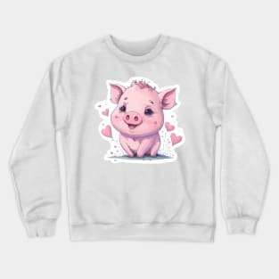 Minimal Cute Baby Pig Crewneck Sweatshirt